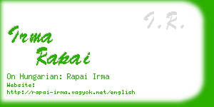 irma rapai business card